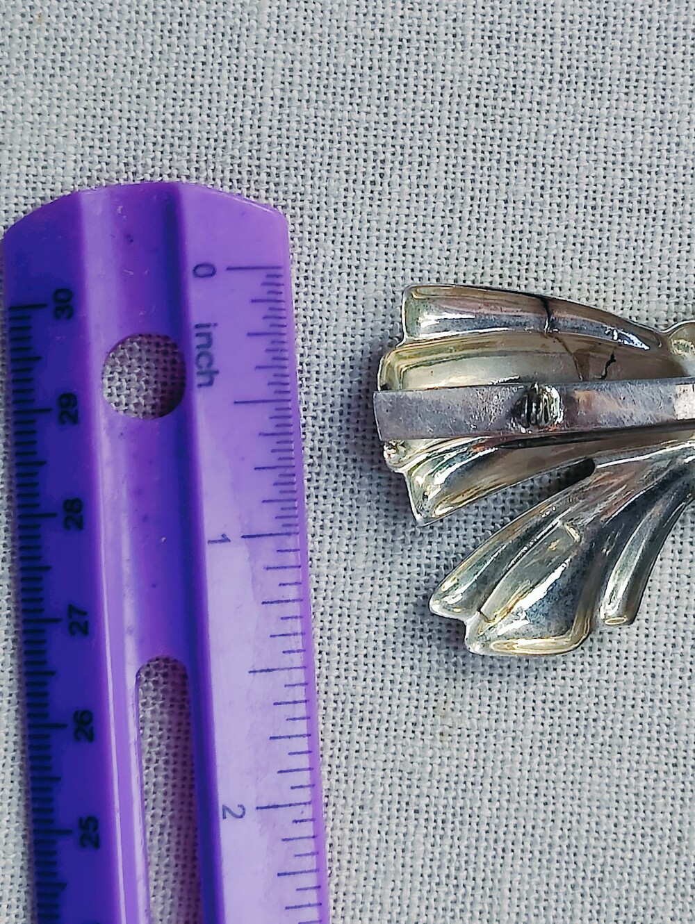 Huge Vintage Sterling Silver Taxco Bow Pendant/Brooch - Picture 7 of 7